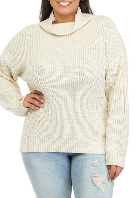 American Rag Plus Size Funnel Neck Pullover Sweater