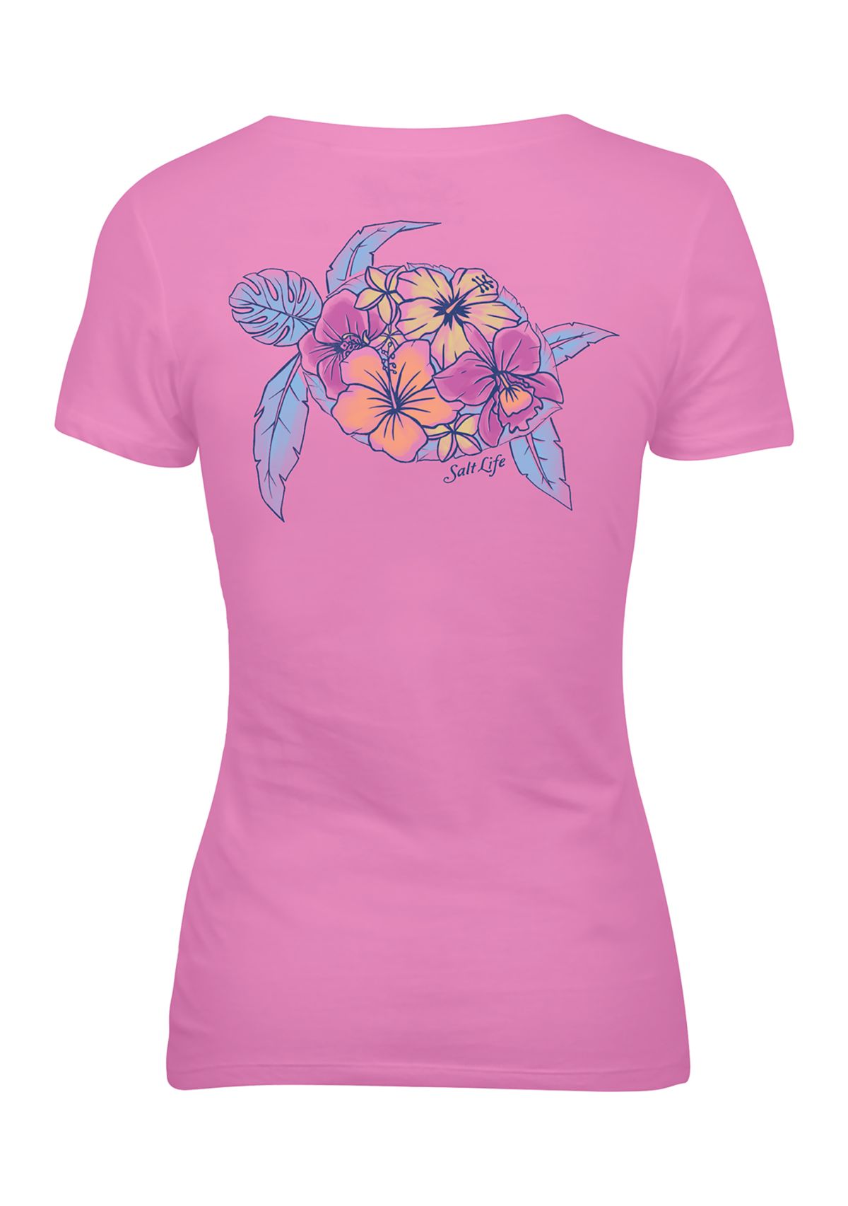 Womens Tropical Turtle Graphic T-Shirt 