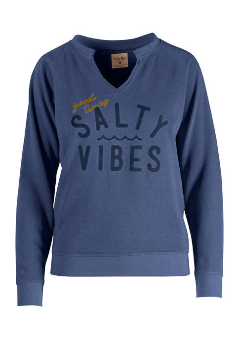 Salt Life Womens Vibin Crew Graphic Sweatshirt