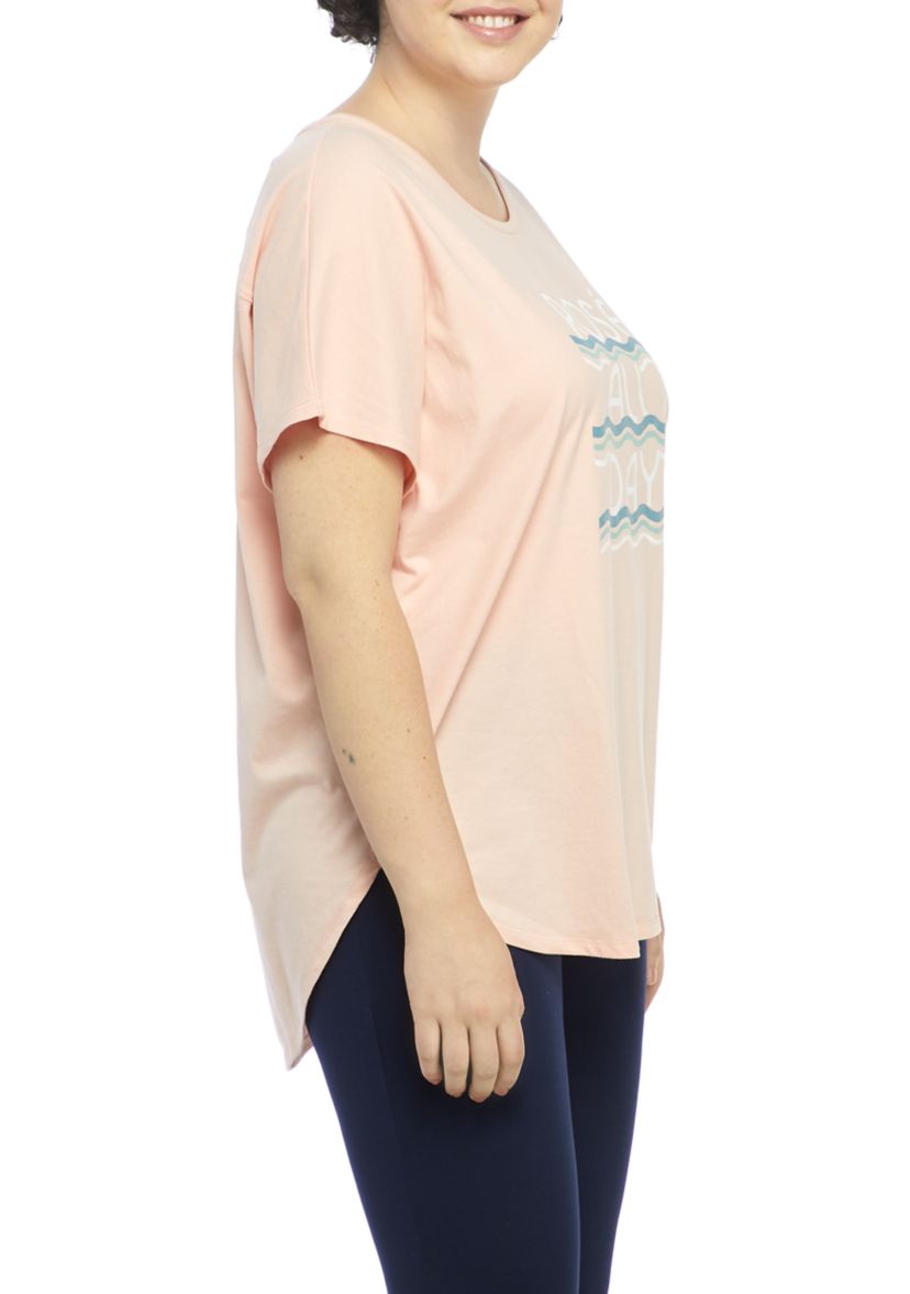 Studio Plus Size Short Sleeve Rosé All Day Graphic T-Shirt 