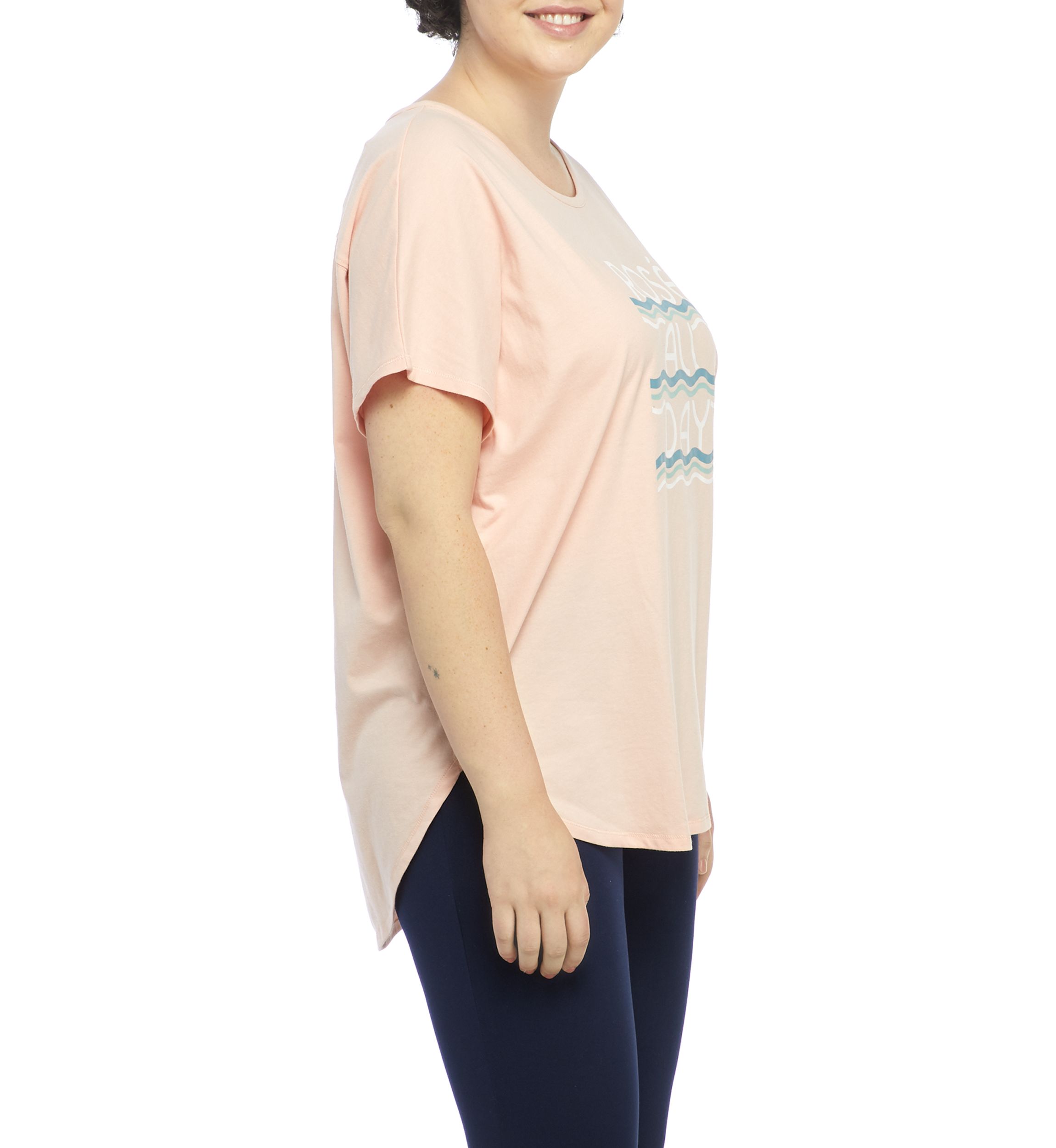 Studio Plus Size Short Sleeve Rosé All Day Graphic T-Shirt 