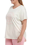 Studio Plus Size Short Sleeve All For Love Graphic T-Shirt 