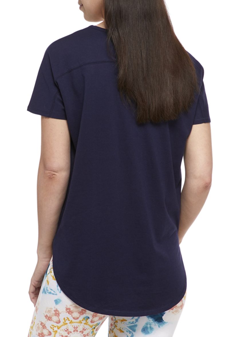 Studio Womens Short Sleeve Crew Neck Graphic T-Shirt 