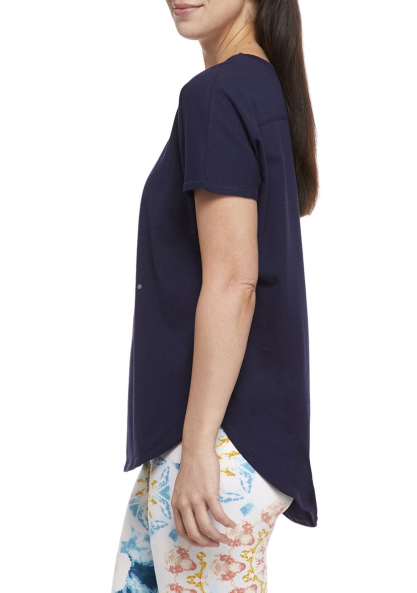 Studio Womens Short Sleeve Crew Neck Graphic T-Shirt 