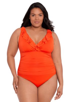 Lauren Ralph Lauren Plus Size Tummy Control Skirted One Piece