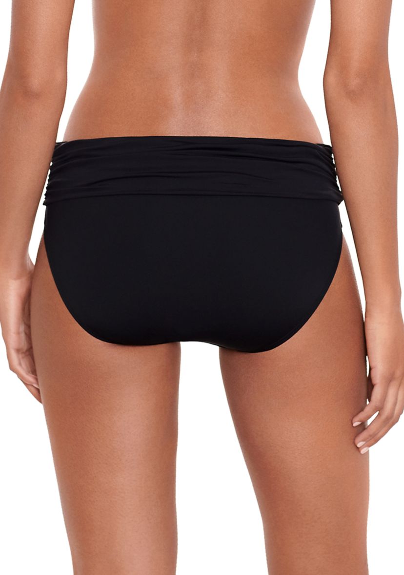 Wide Shirred Hipster Swim Bottoms 