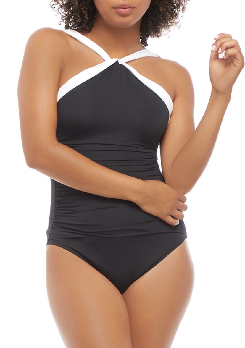 High Neck One Piece Swimsuit 