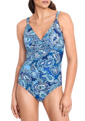 Lauren Ralph Lauren Paisley Twist One Piece Swimsuit | belk