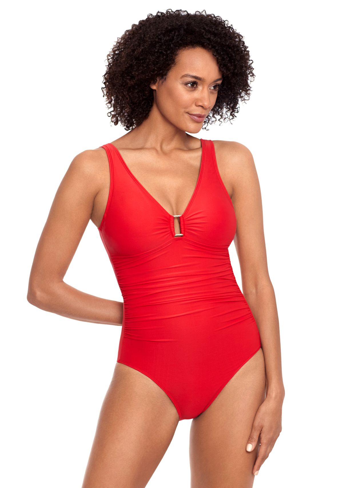 Ring Over the Shoulder One Piece Swimsuit