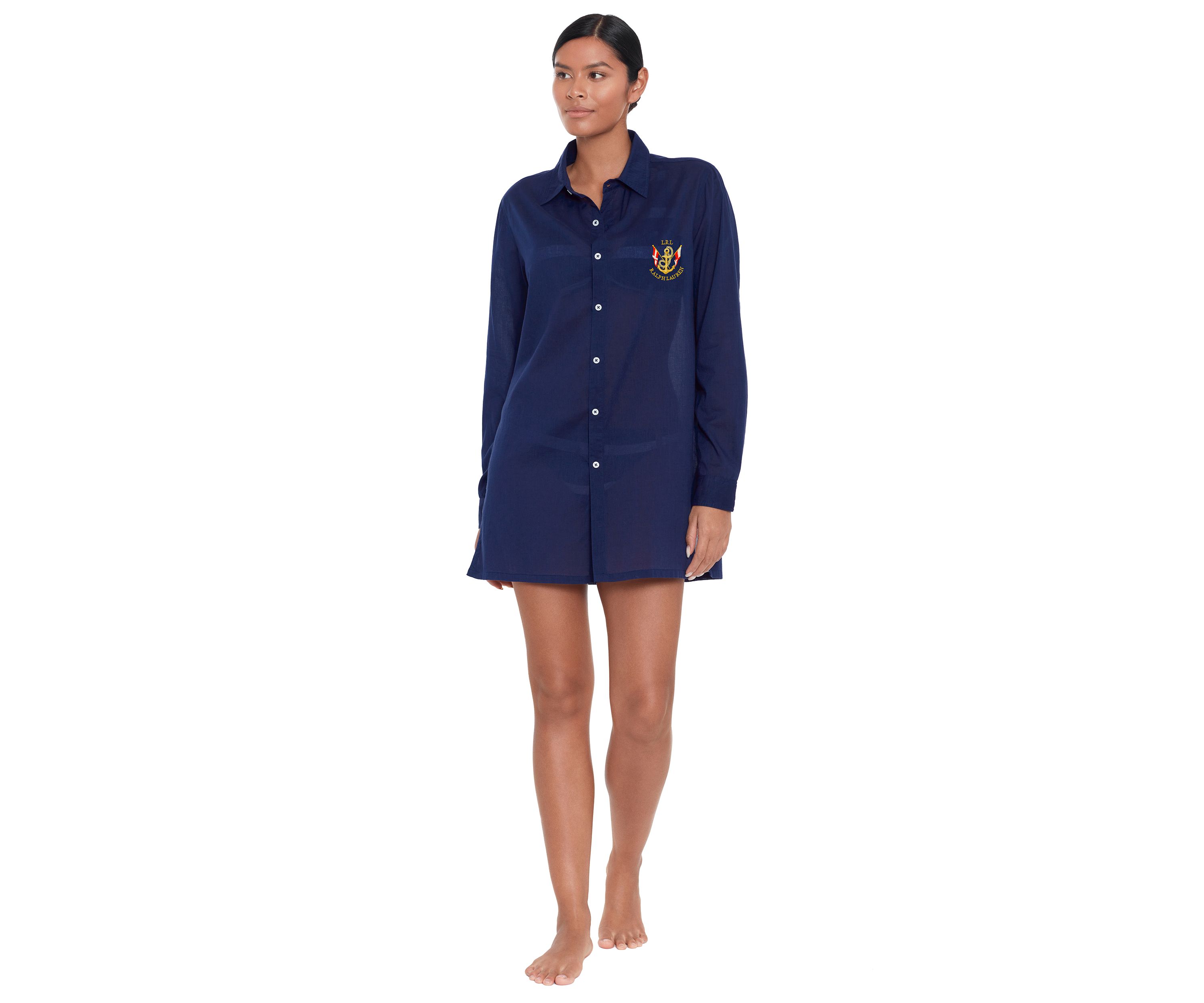 Logo Embroidered Oversized Camp Shirt