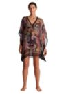 Border Poncho Swim Cover Up