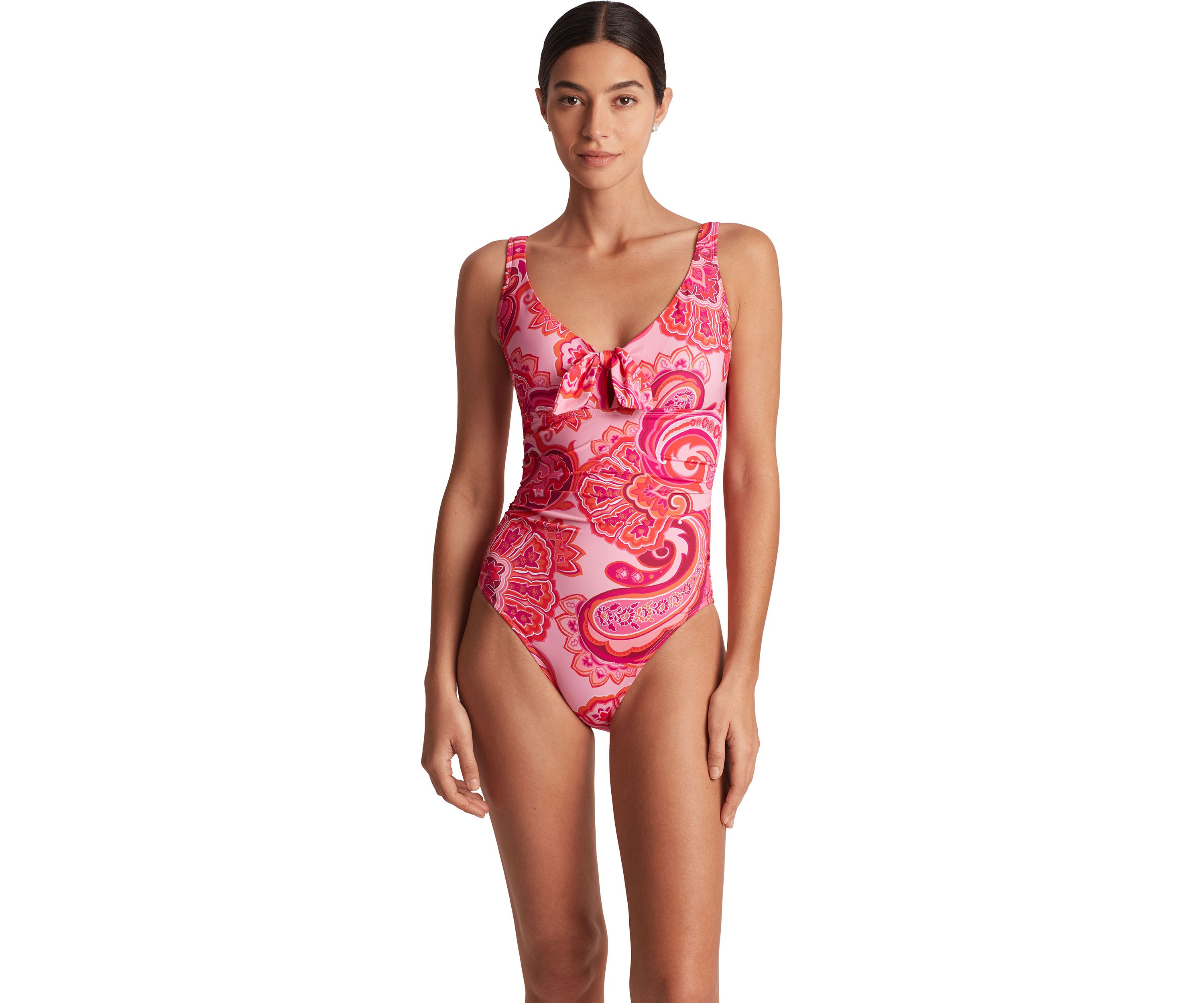Tie Front One Piece Swimsuit