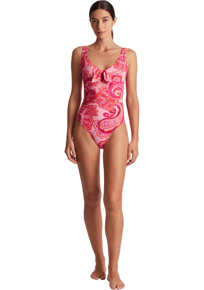 Tie Front One Piece Swimsuit
