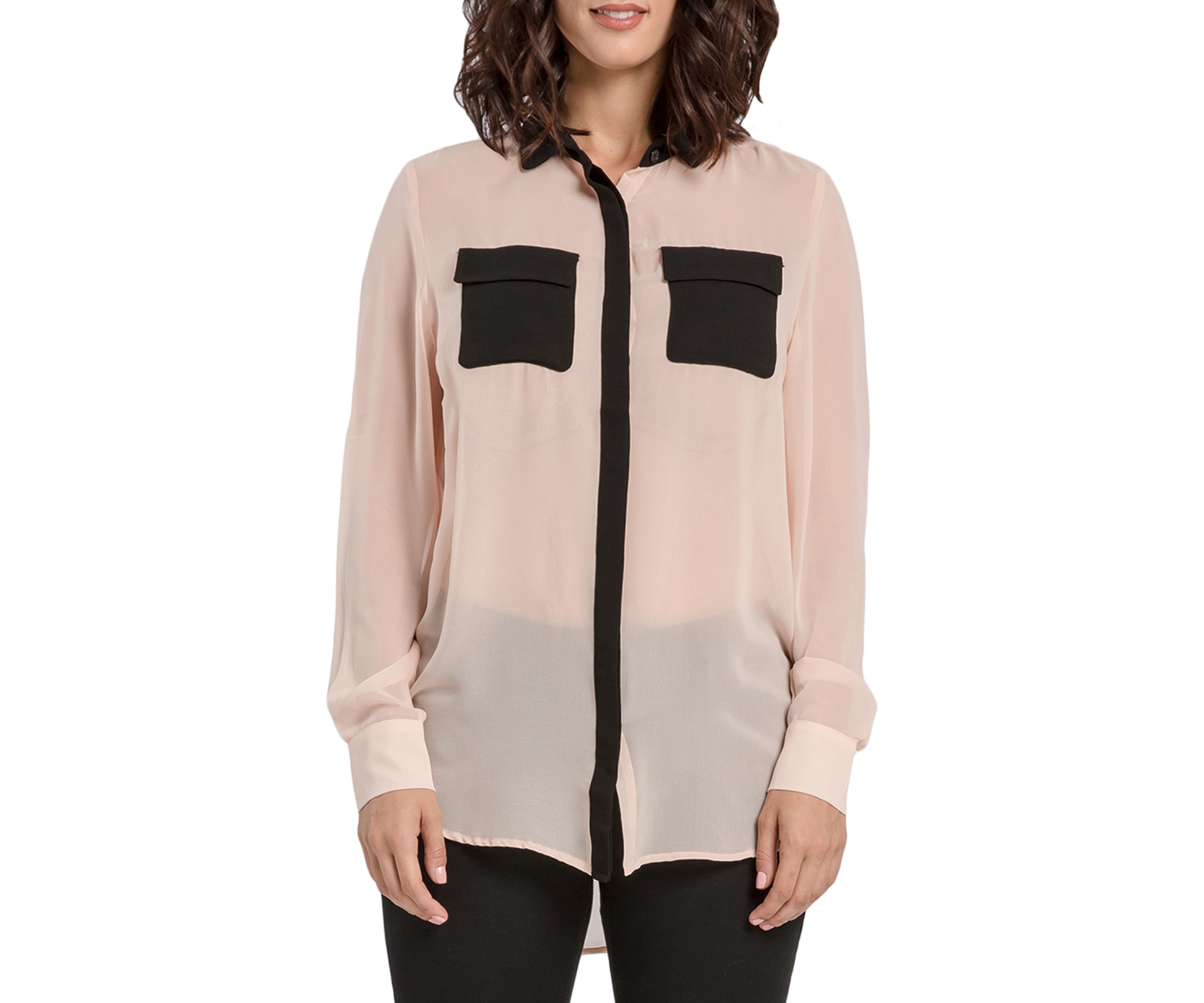 Chiffon Button Down Shirt