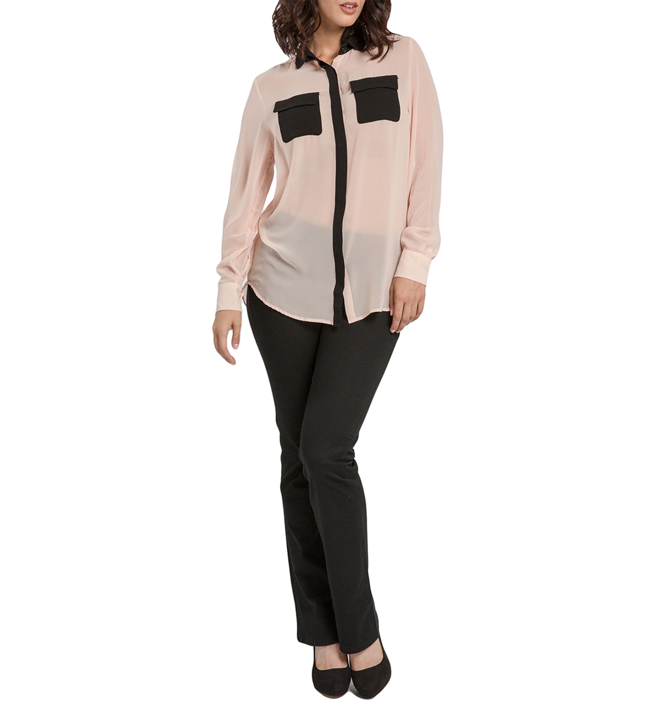 Chiffon Button Down Shirt