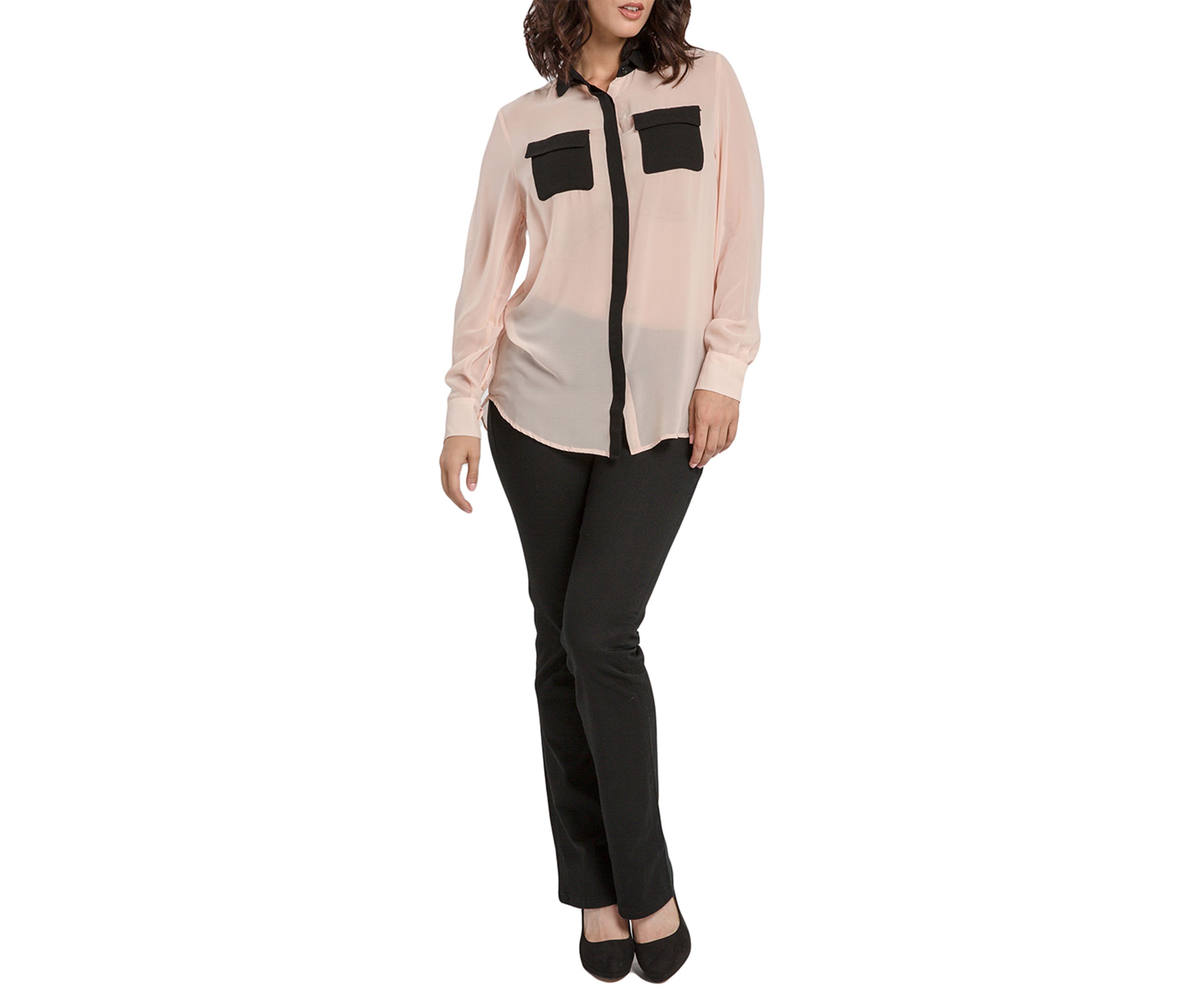 Chiffon Button Down Shirt