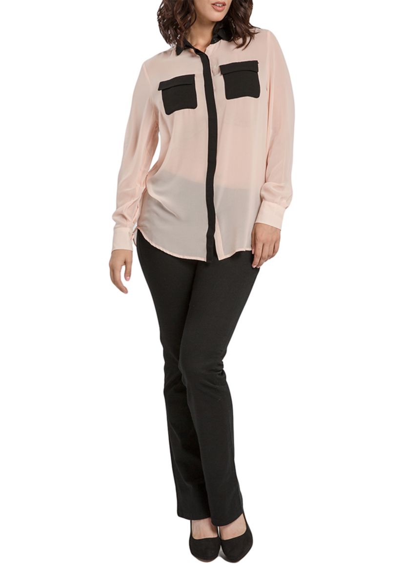 Chiffon Button Down Shirt
