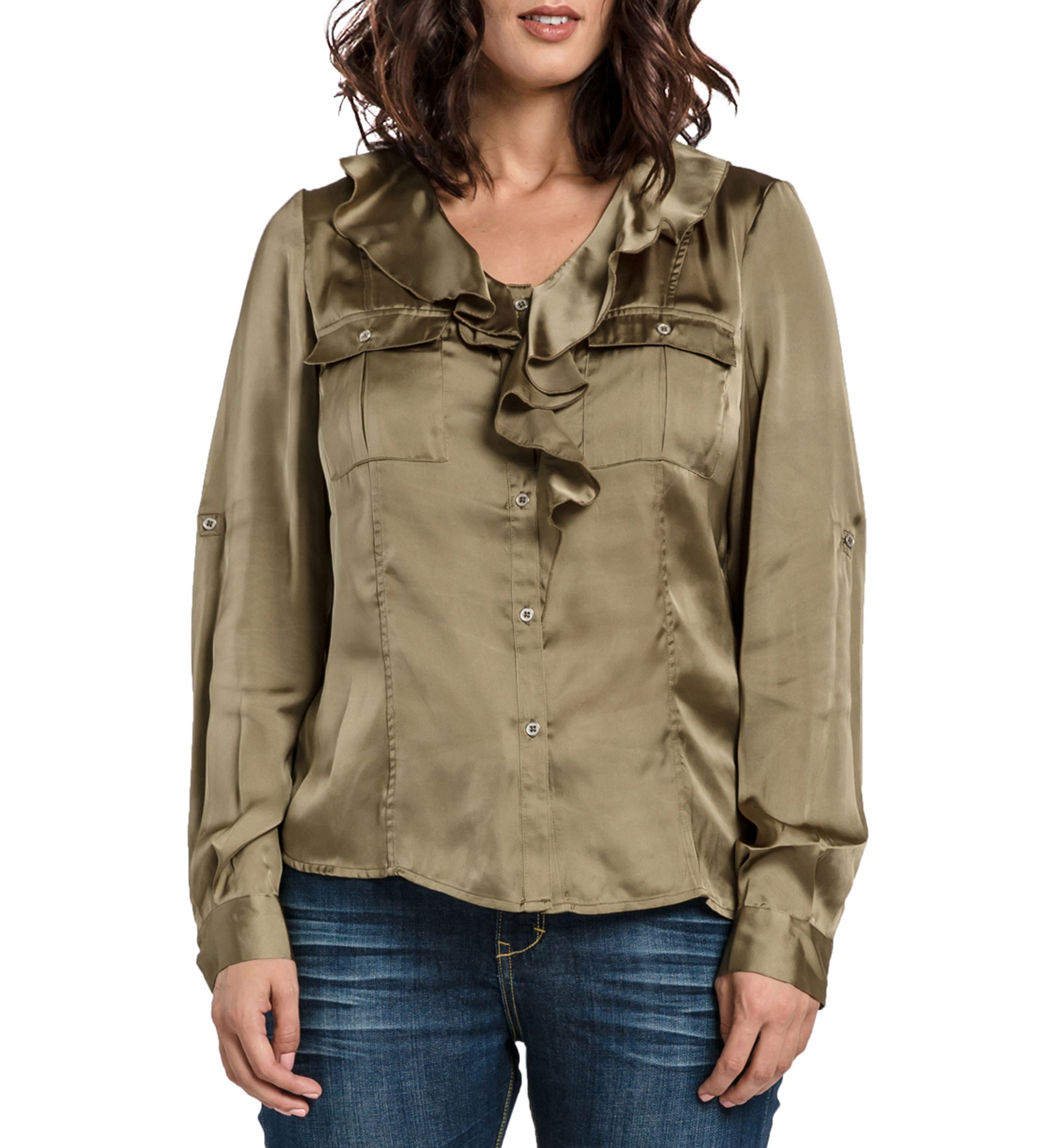 Satin Button Down Shirt