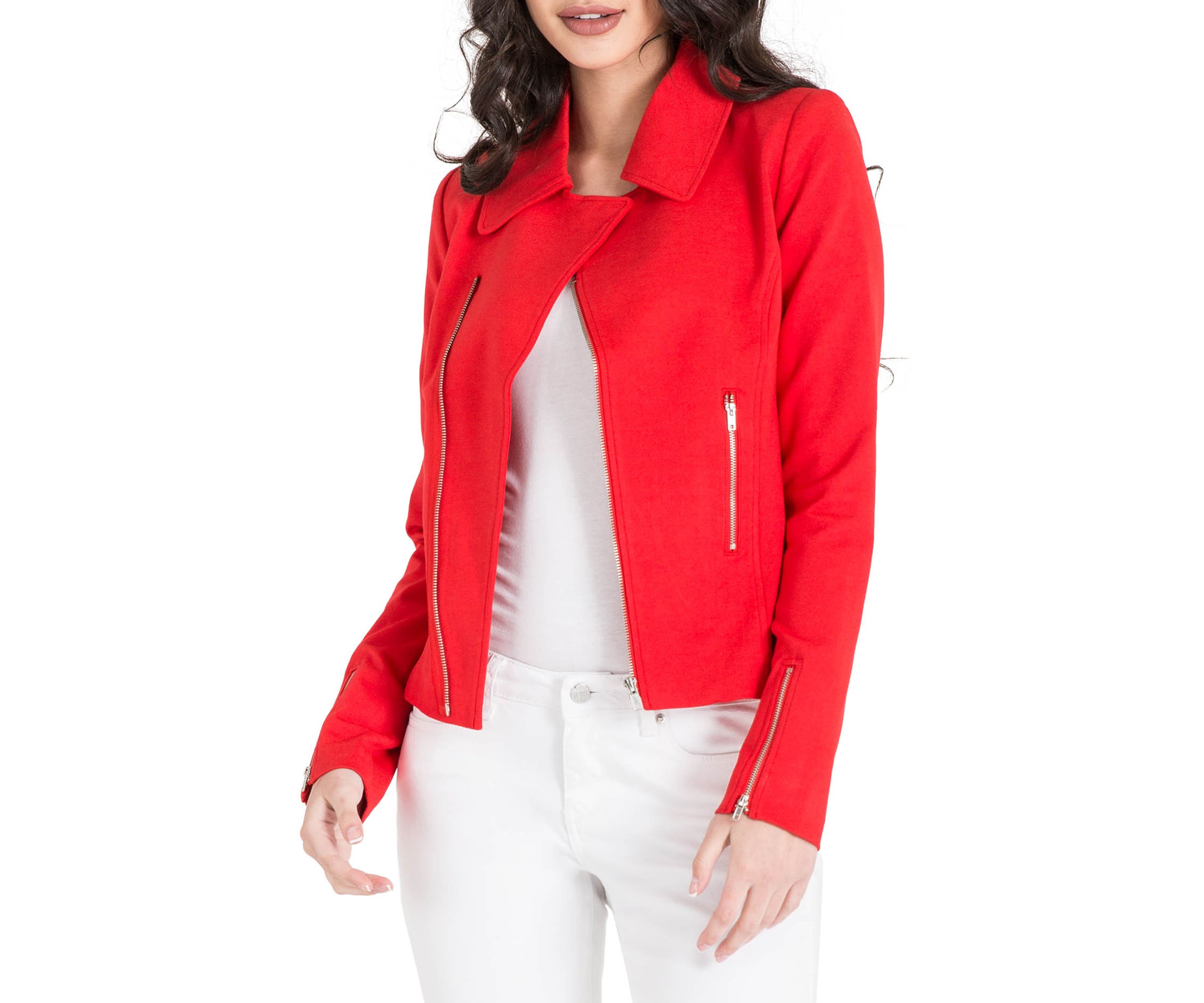 Womens Zip Front Moto Jacket
