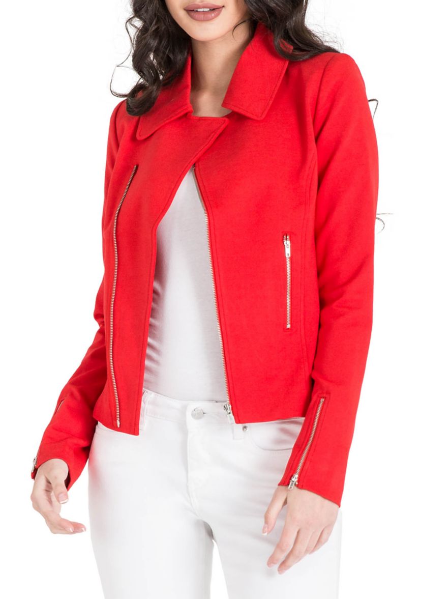 Womens Zip Front Moto Jacket