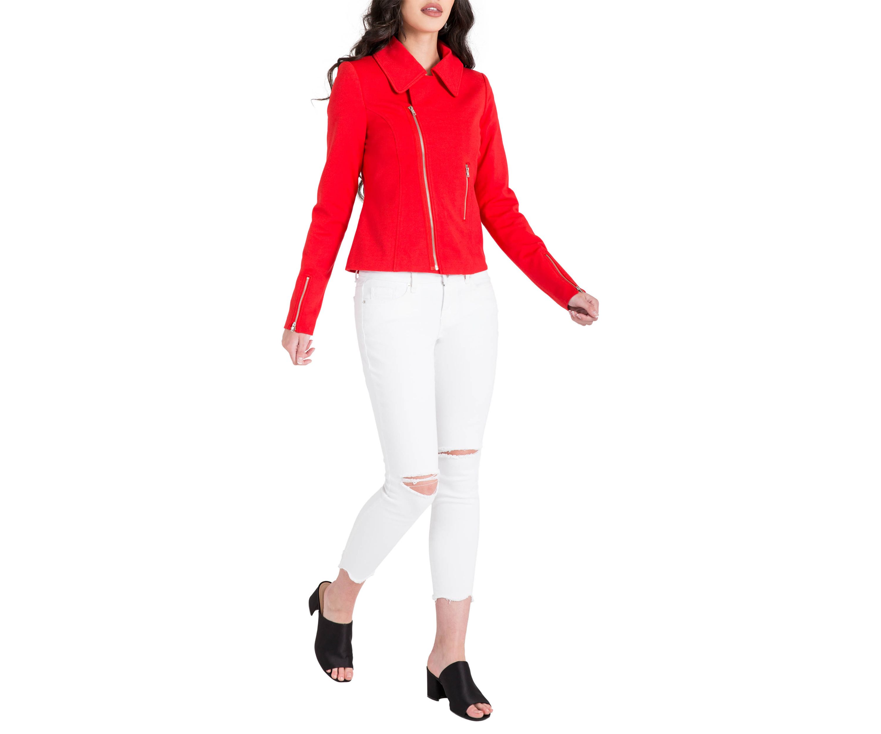 Womens Zip Front Moto Jacket