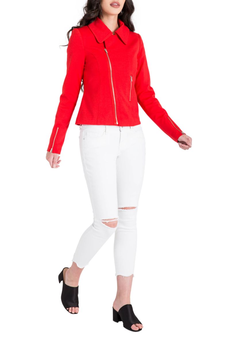 Womens Zip Front Moto Jacket