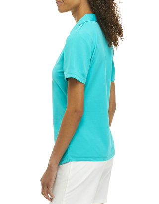 PGA TOUR Womens Big and Tall Short Sleeve Mini All Over Printed Polo Shirt 