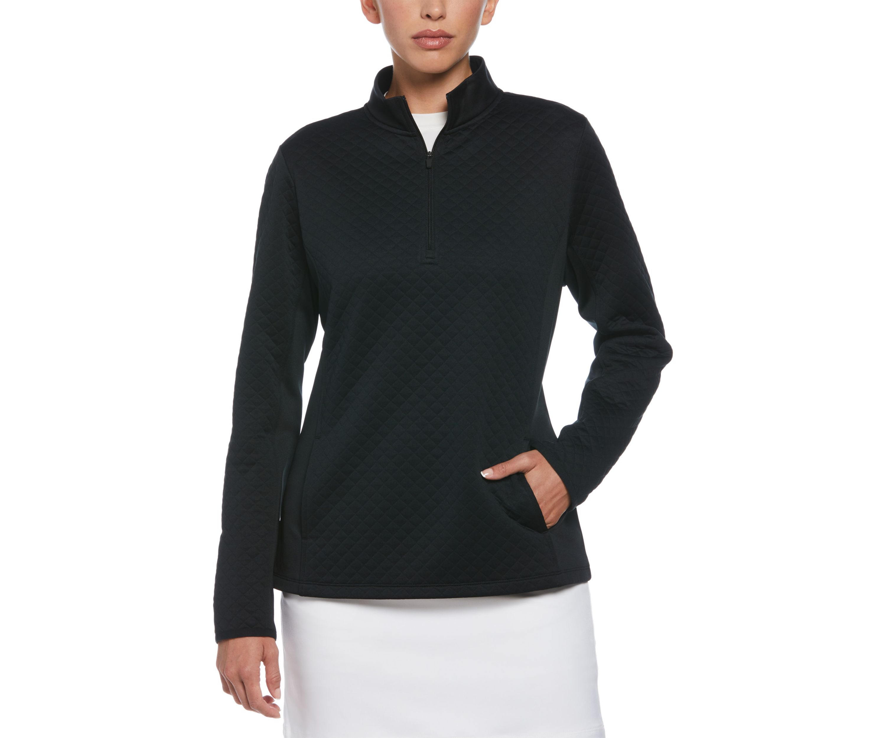 Midweight 1/4 Zip Quilted Fleece Golf Pullover