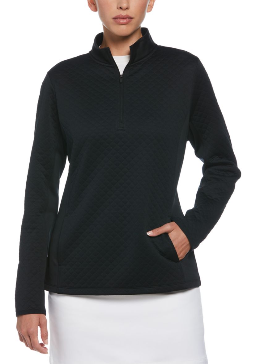 Midweight 1/4 Zip Quilted Fleece Golf Pullover