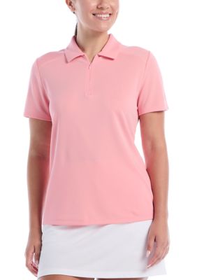 PGA TOUR Women's Short Sleeve Airflux Polo Shirt, Medium