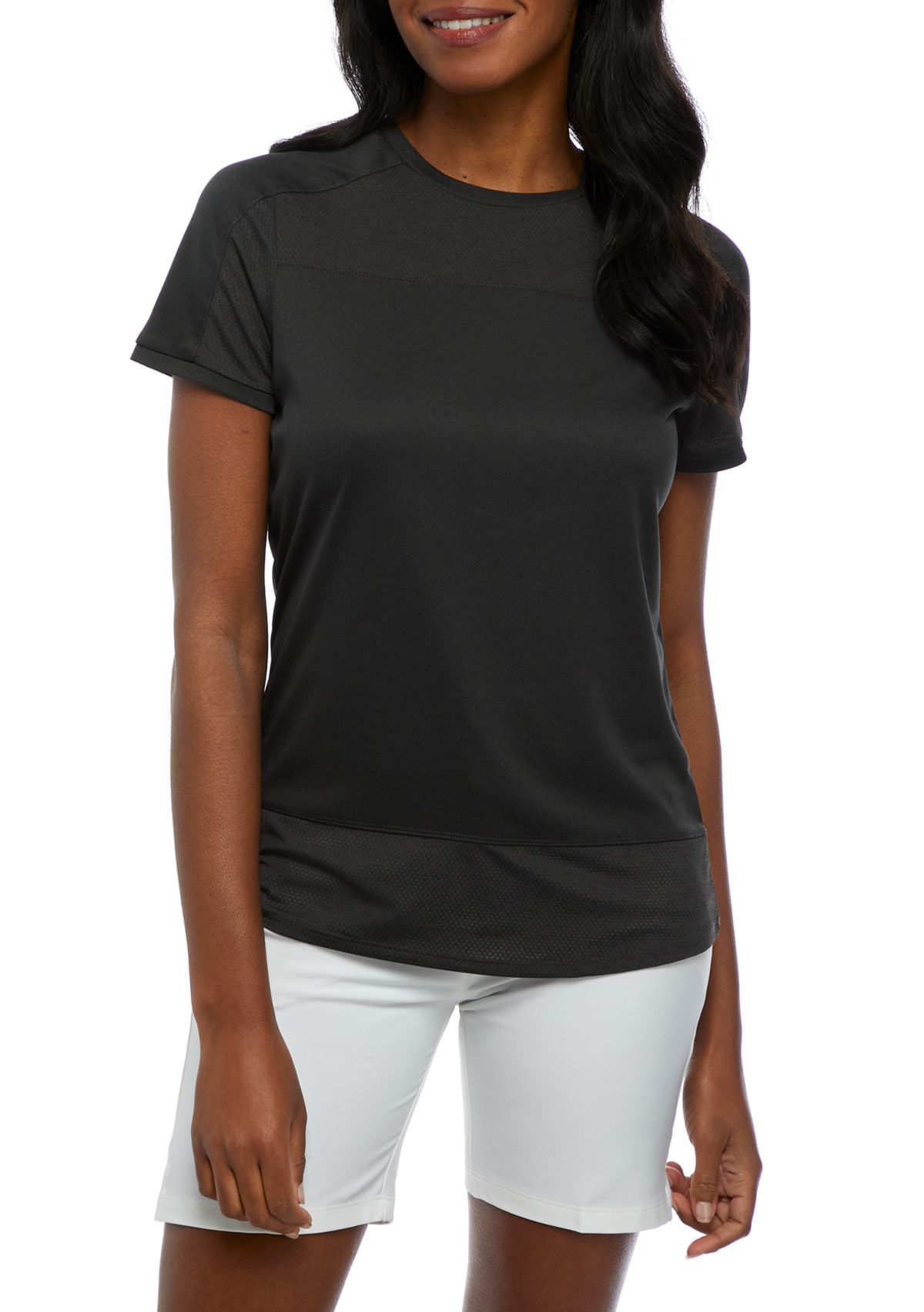 Short Sleeve Crew Neck Shirt with Mesh
