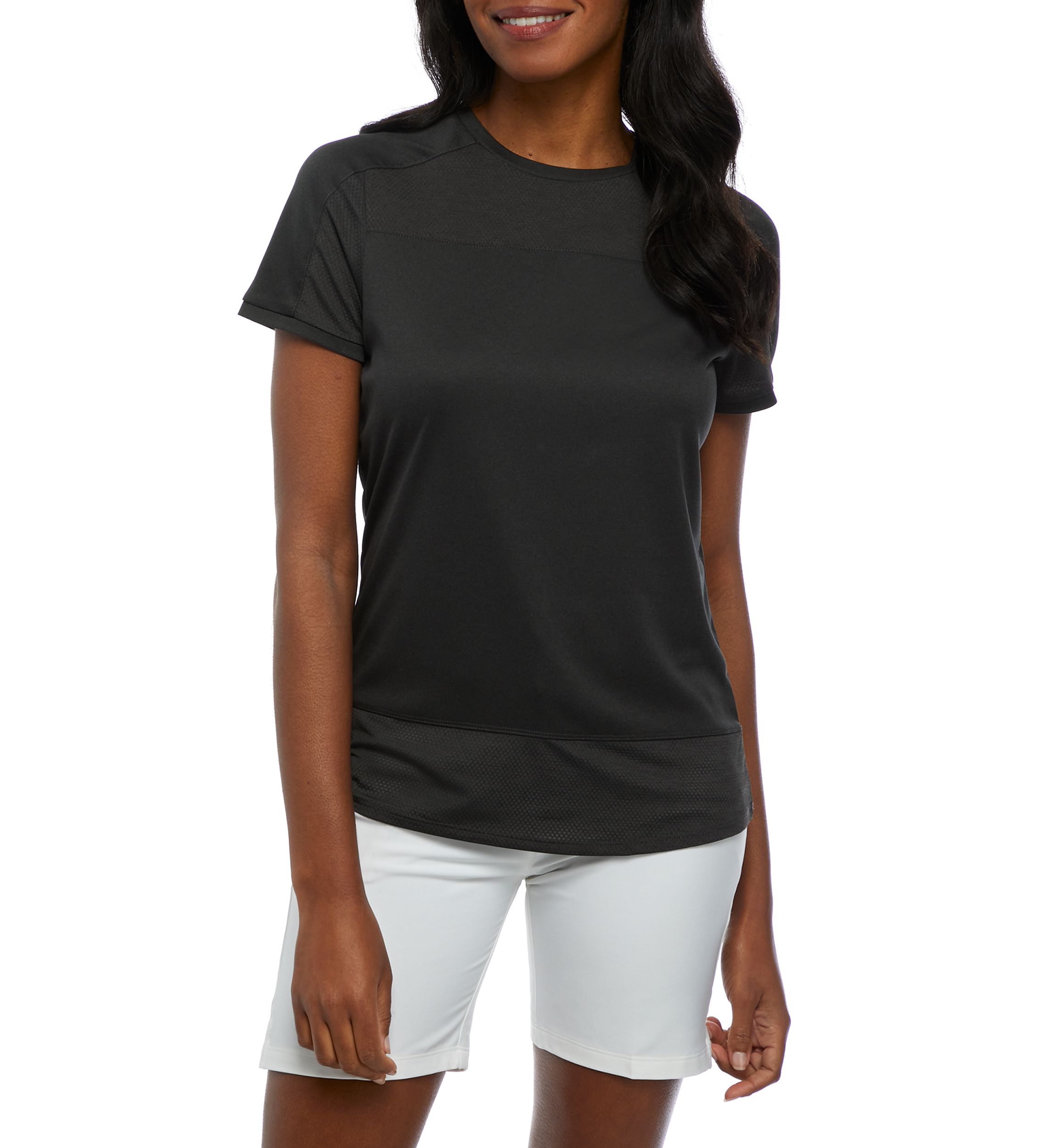 Short Sleeve Crew Neck Shirt with Mesh