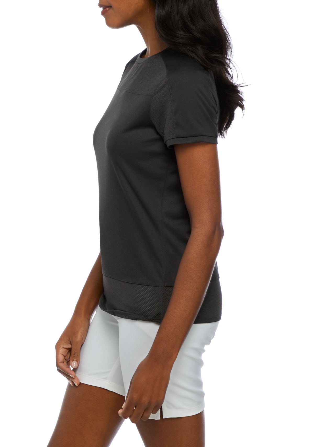 Short Sleeve Crew Neck Shirt with Mesh
