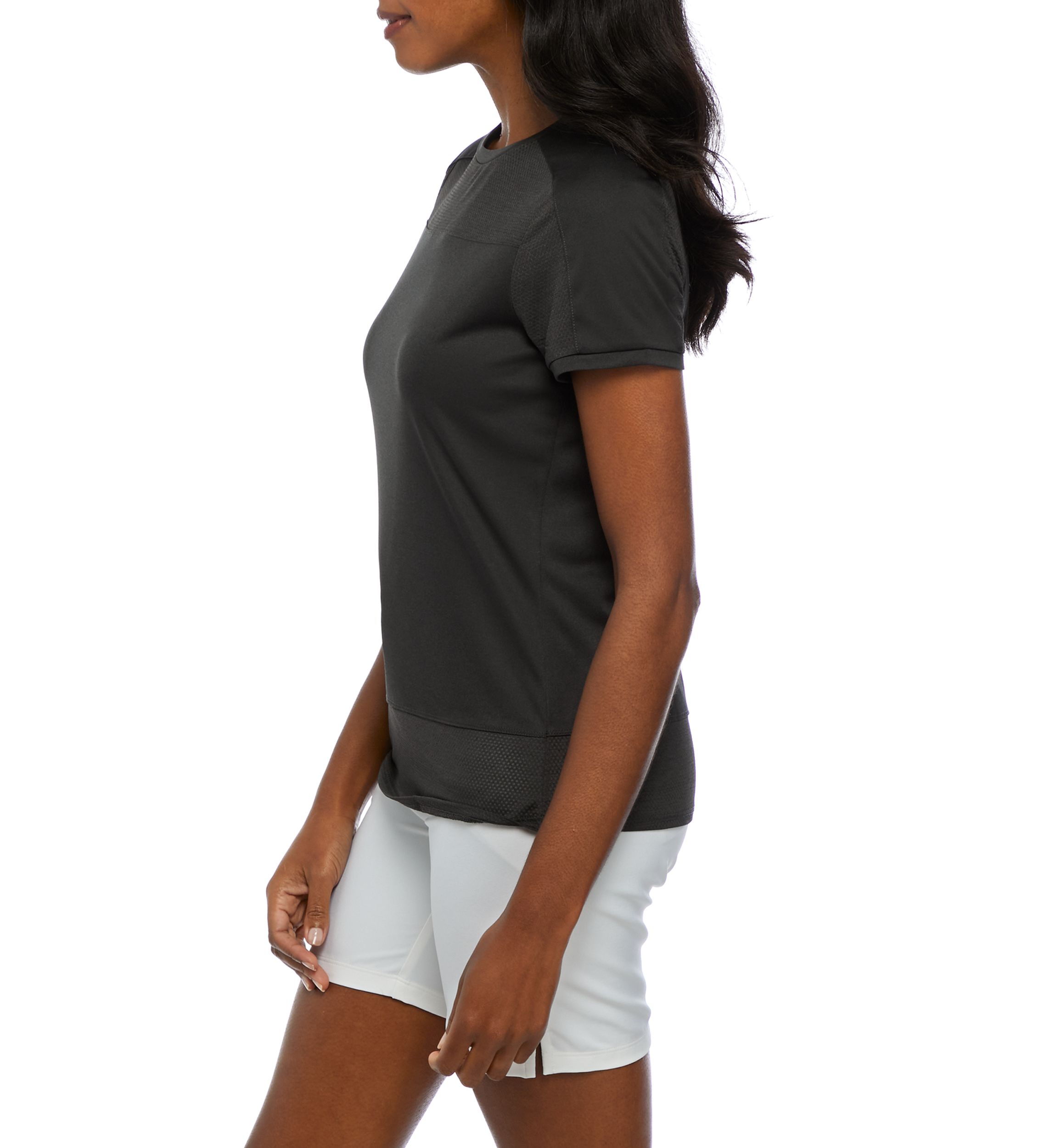 Short Sleeve Crew Neck Shirt with Mesh