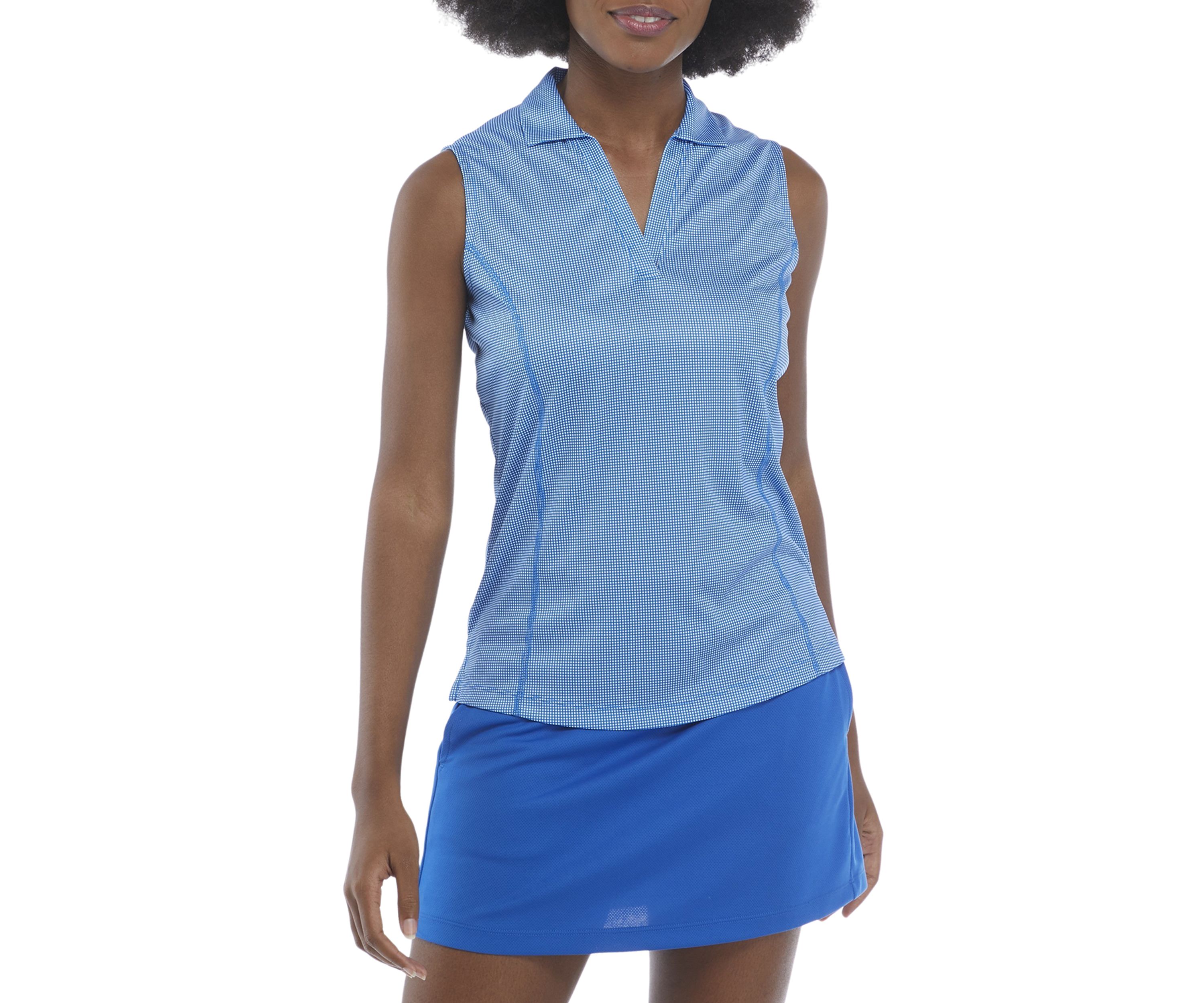 Sleeveless Gingham Collared Shirt 