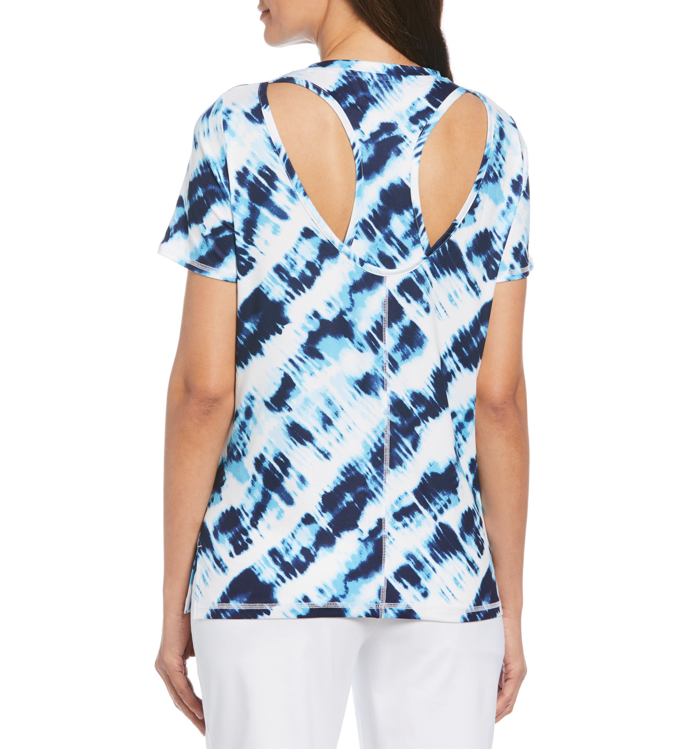 Short Sleeve Brushed Tie Dye Printed Crew Neck T-Shirt