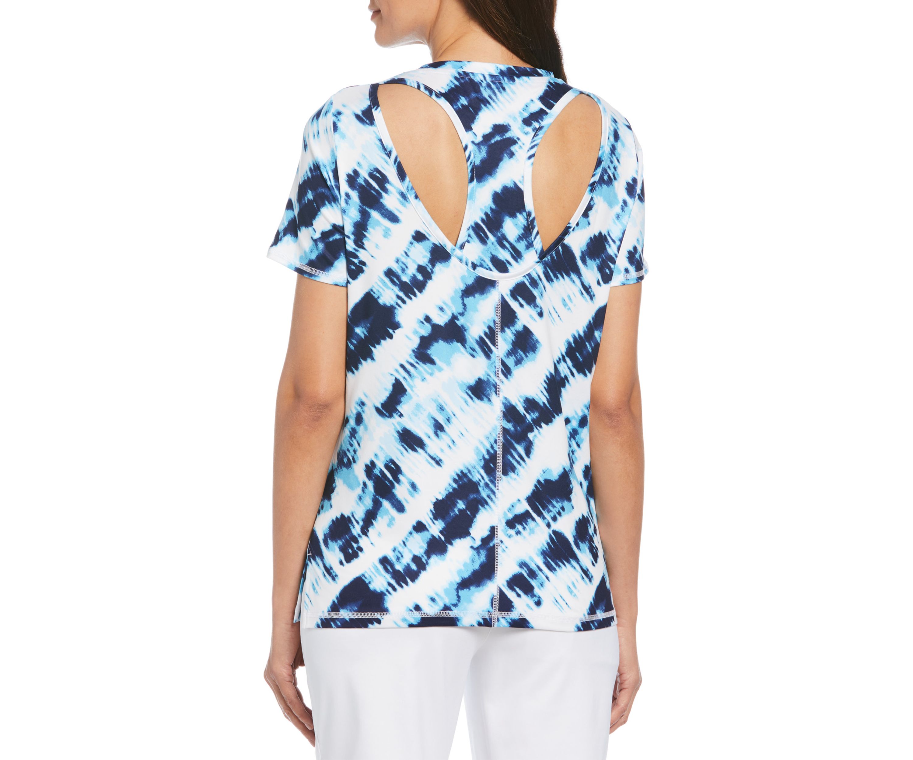 Short Sleeve Brushed Tie Dye Printed Crew Neck T-Shirt