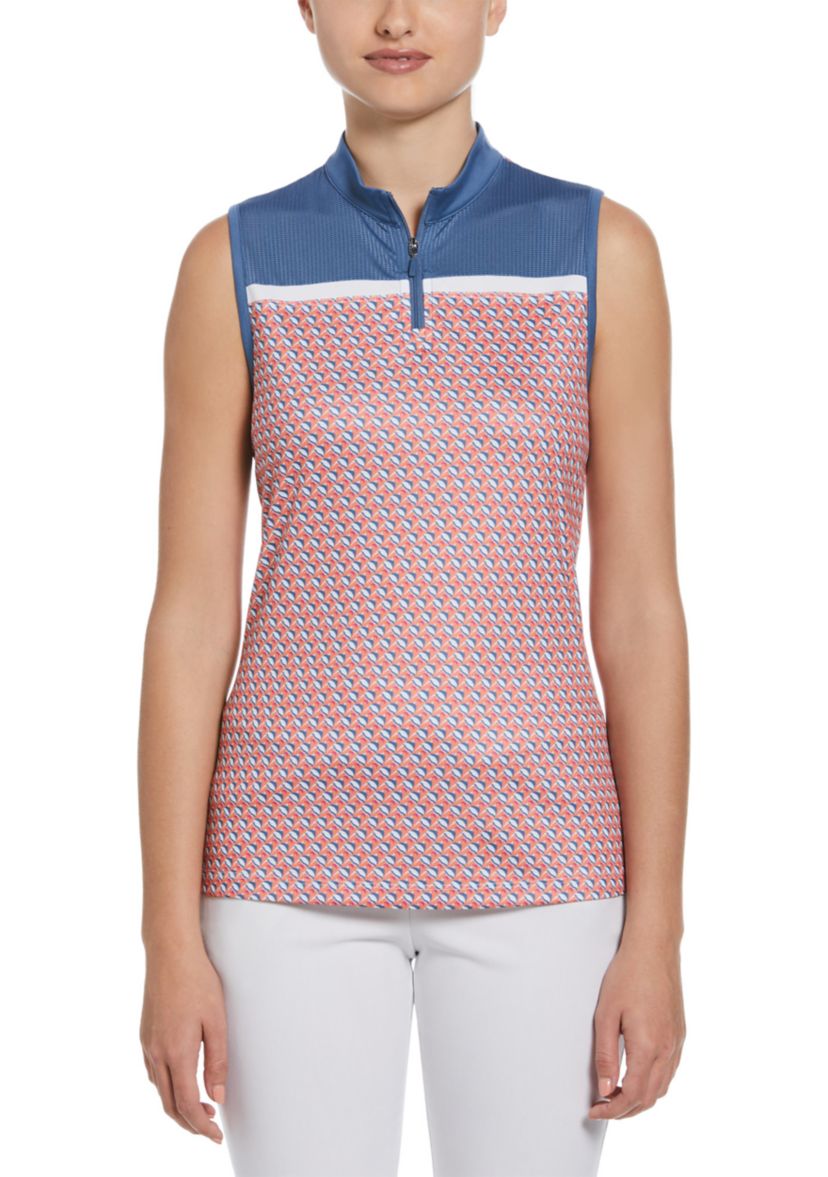 Womens Fish Geo Sleeveless Racerback Tank Top 