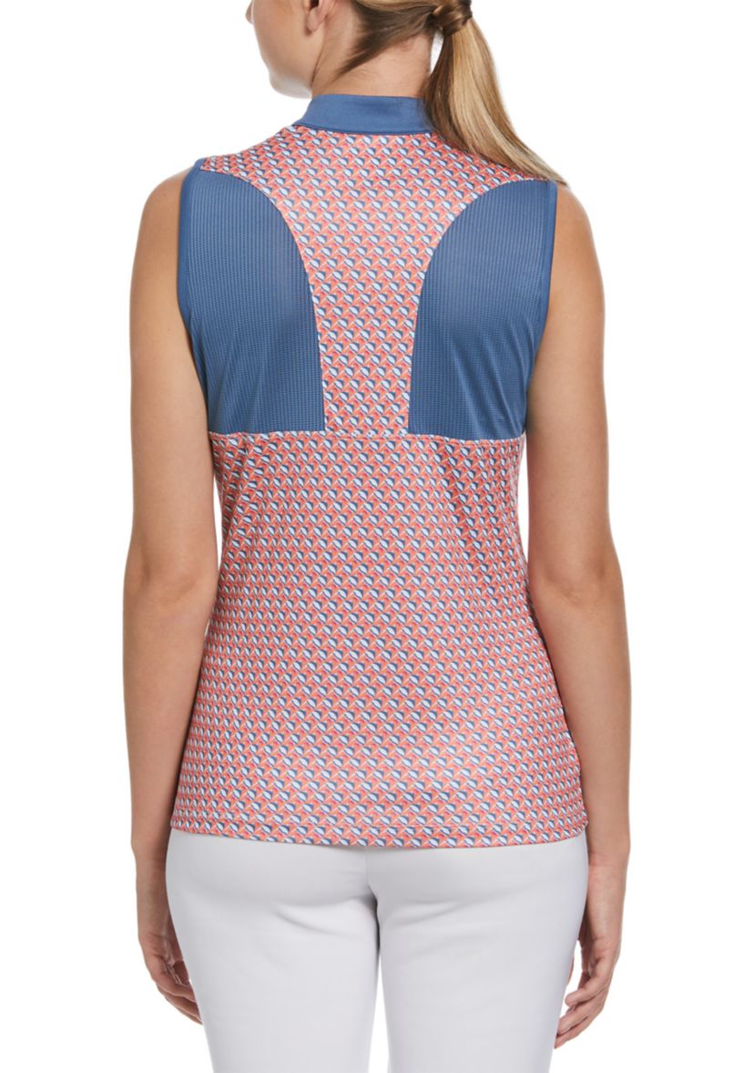 Womens Fish Geo Sleeveless Racerback Tank Top 