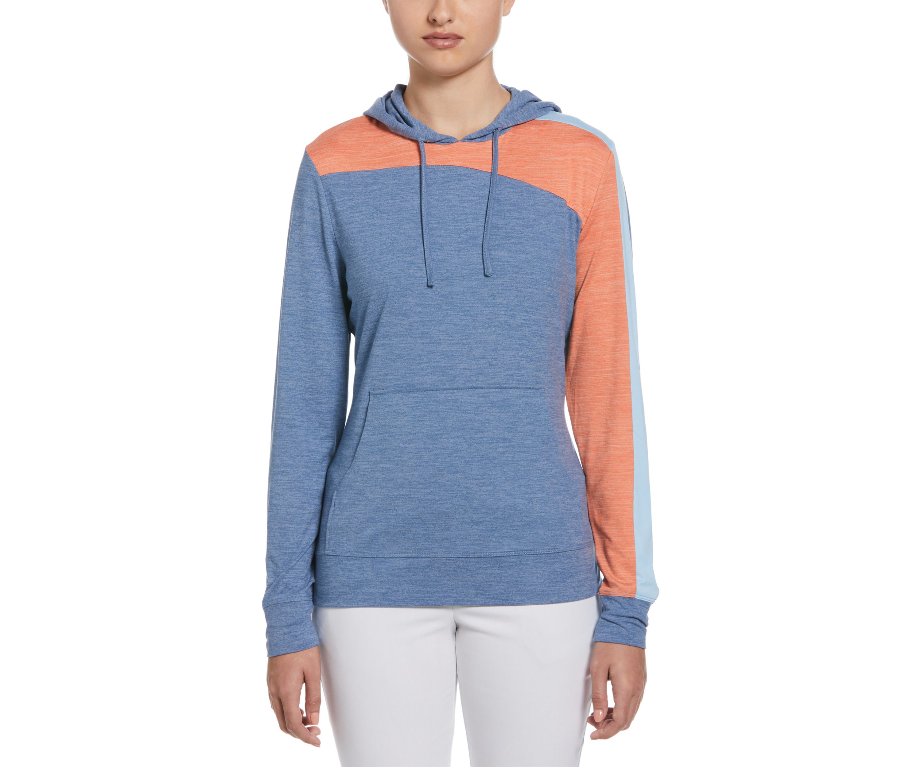 Womens Long Sleeve Asymmetric Color Block Hoodie 