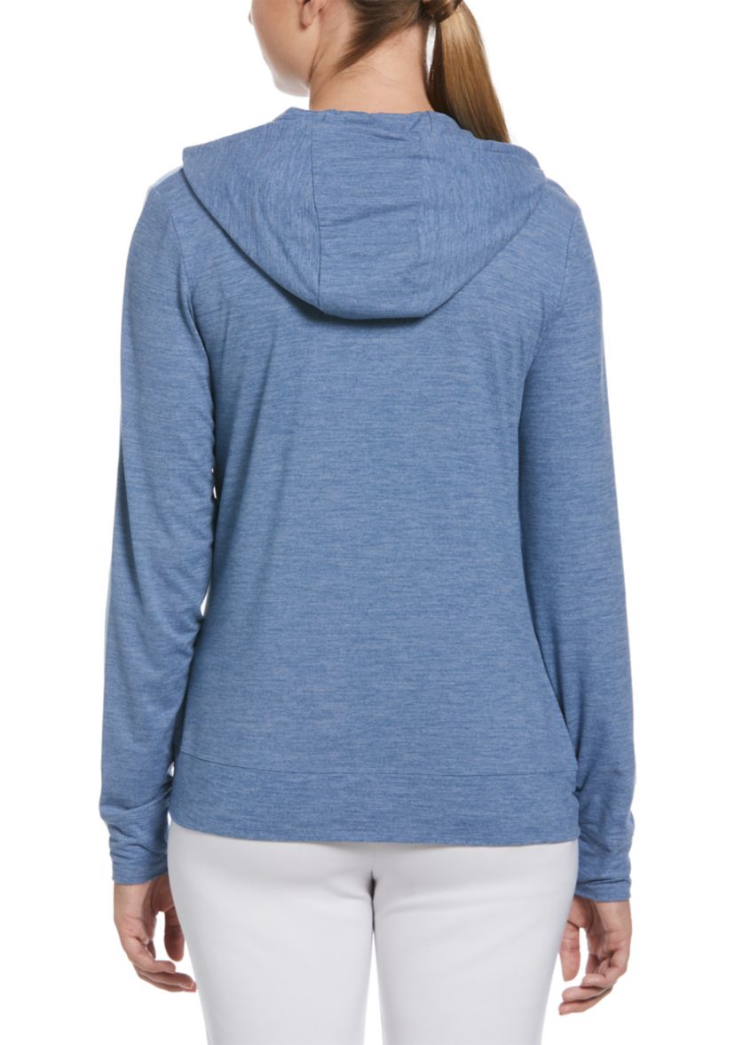 Womens Long Sleeve Asymmetric Color Block Hoodie 