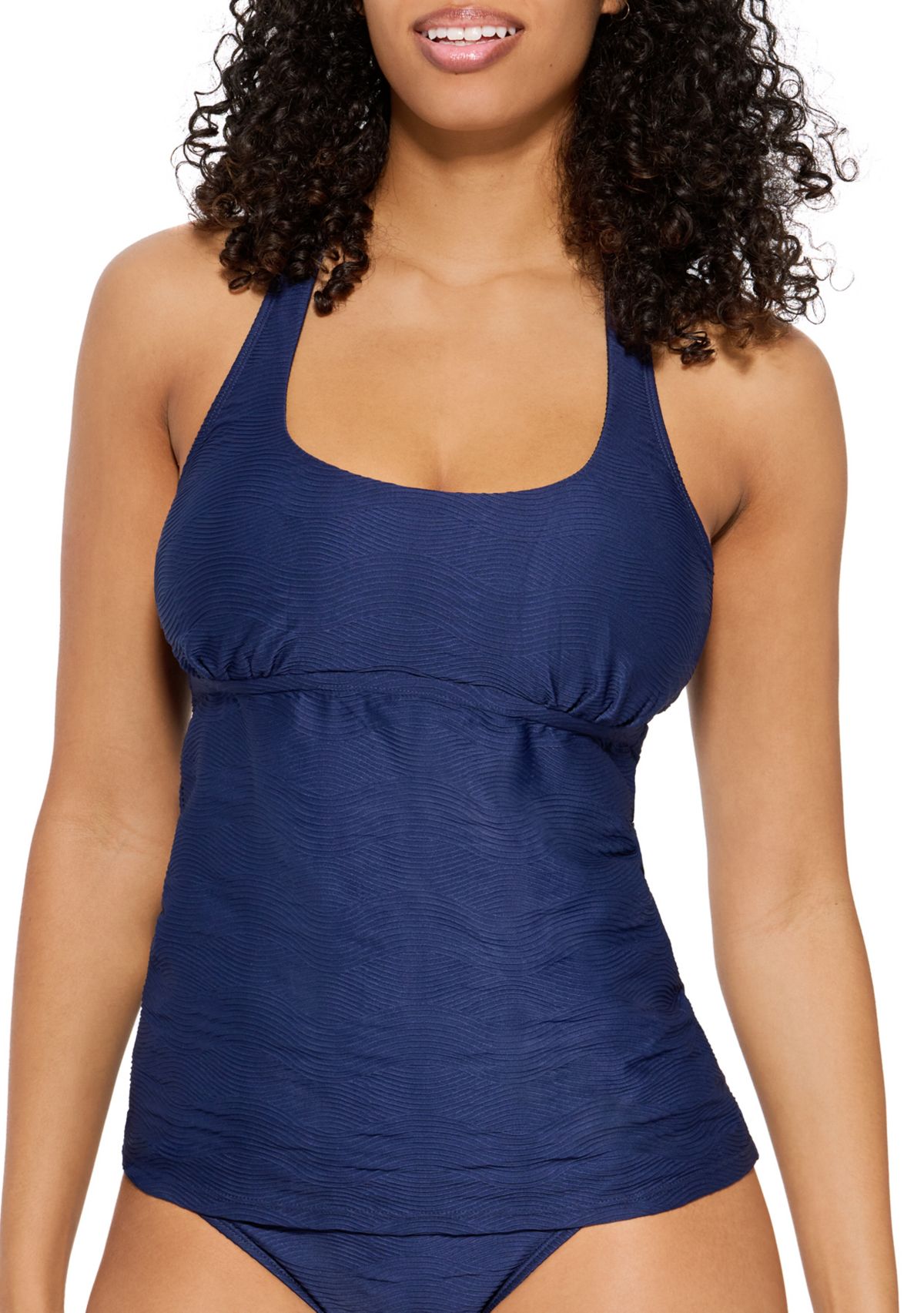 Textural Dream Scoop Tankini Swim Top