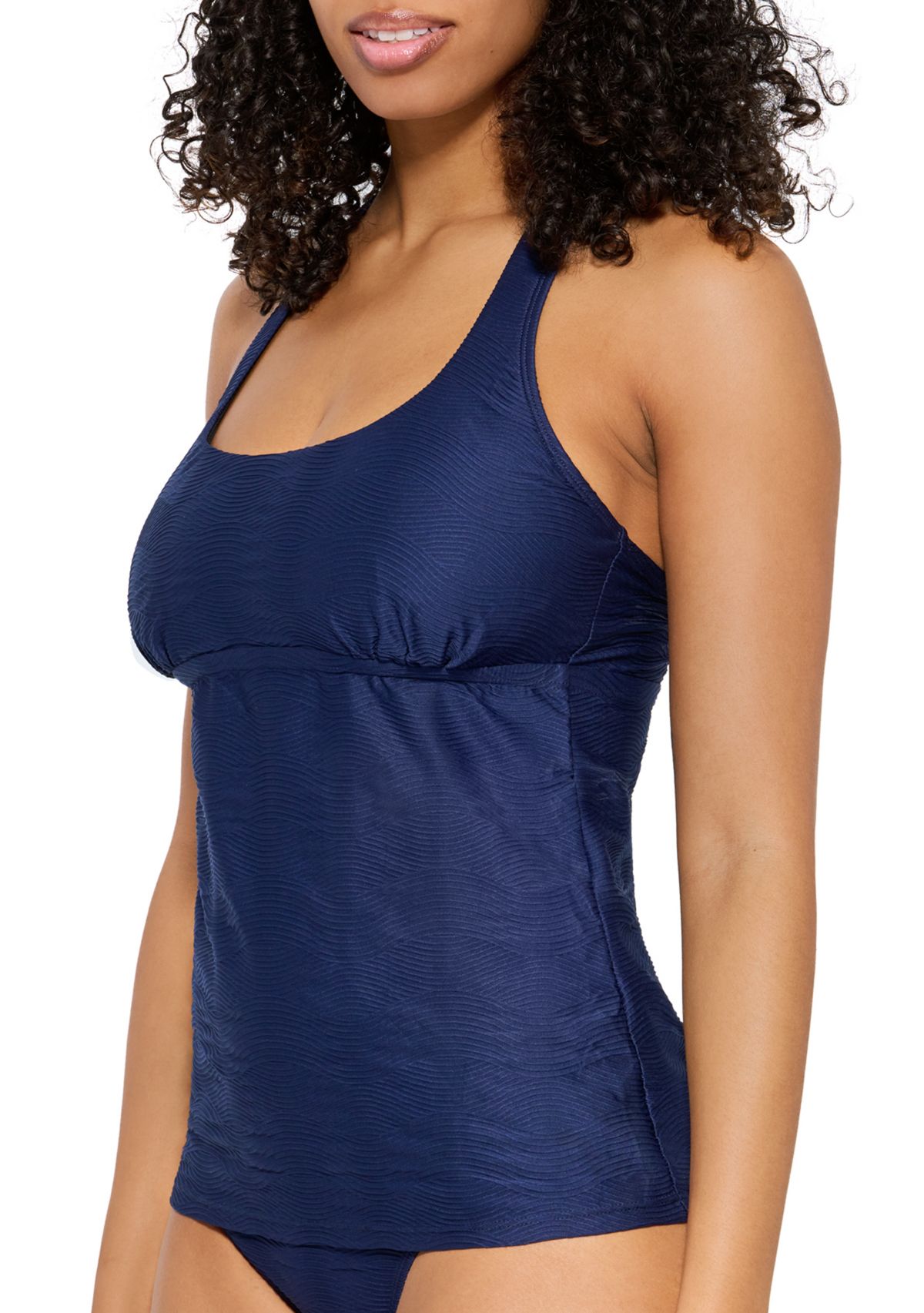 Textural Dream Scoop Tankini Swim Top