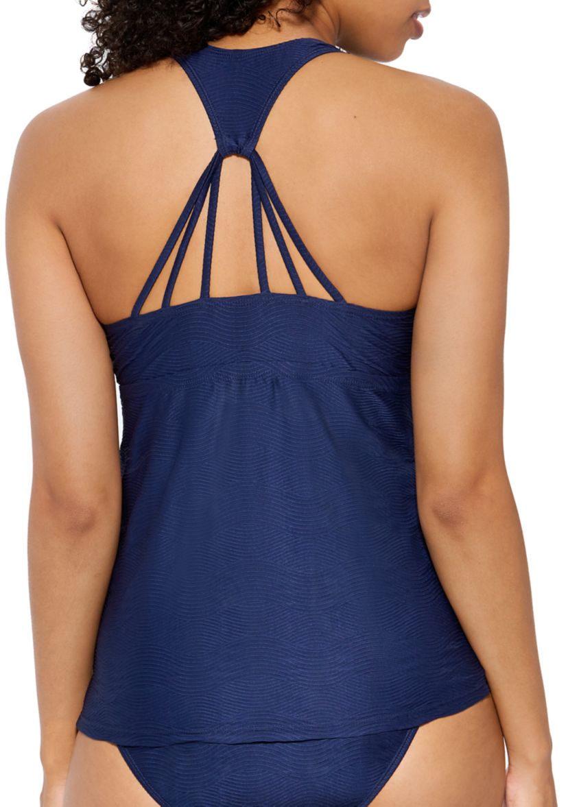Textural Dream Scoop Tankini Swim Top