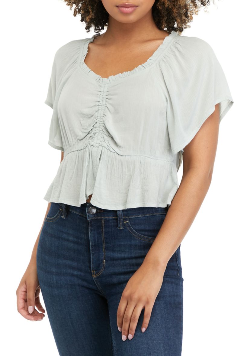 Short Sleeve Cinched Front Top
