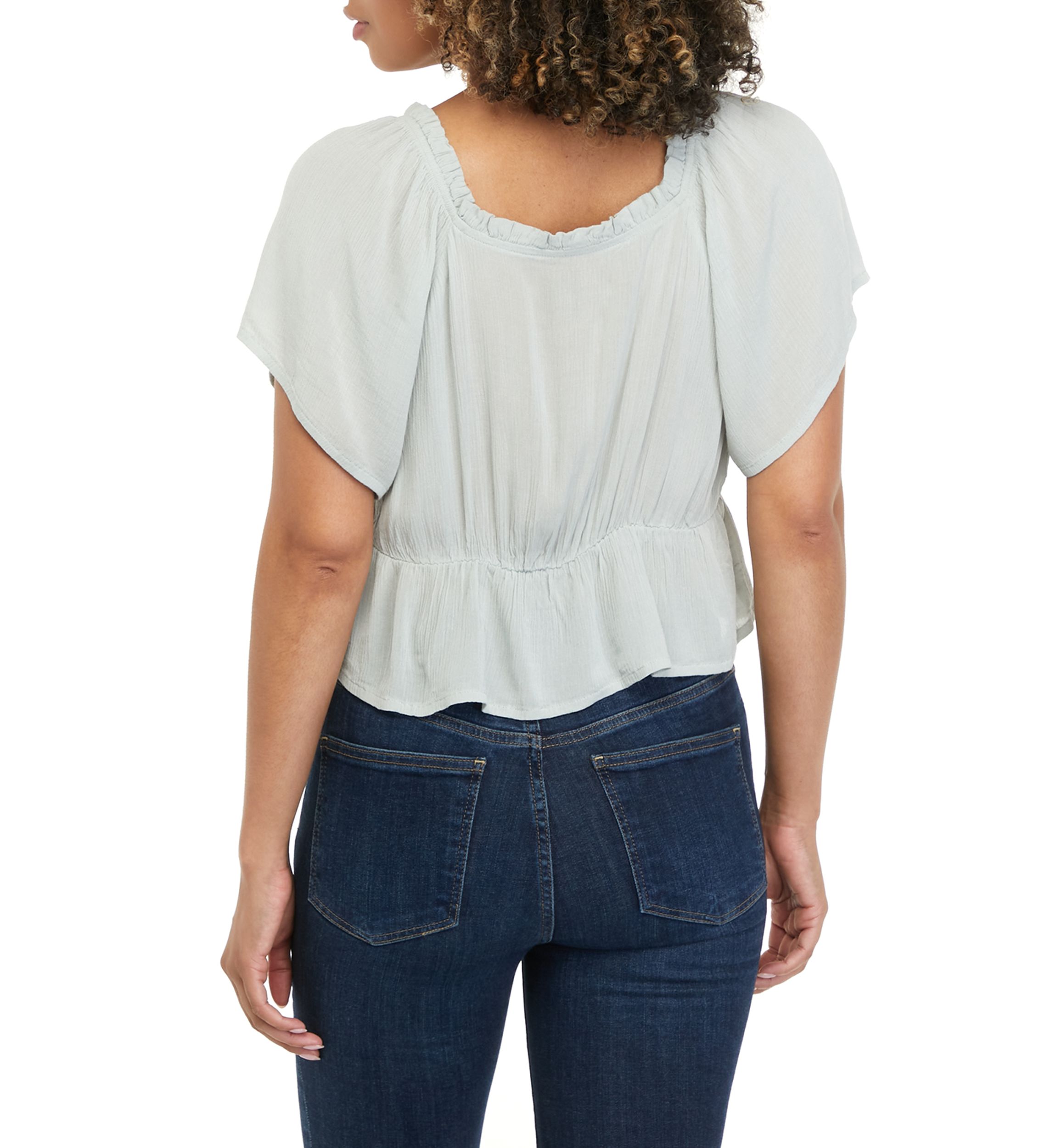 Short Sleeve Cinched Front Top