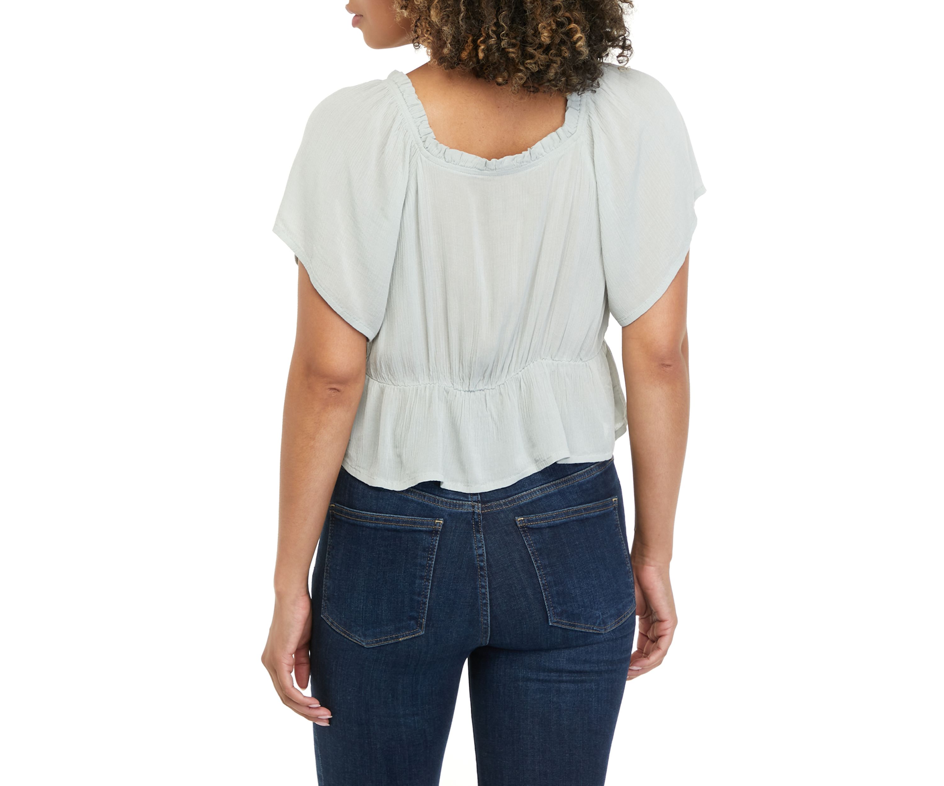 Short Sleeve Cinched Front Top