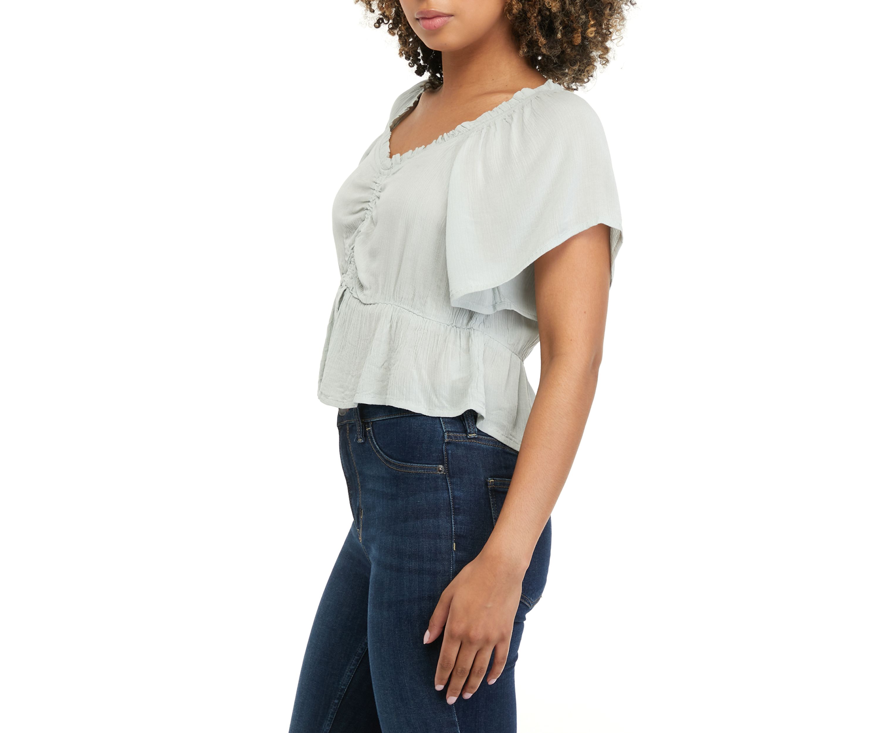Short Sleeve Cinched Front Top