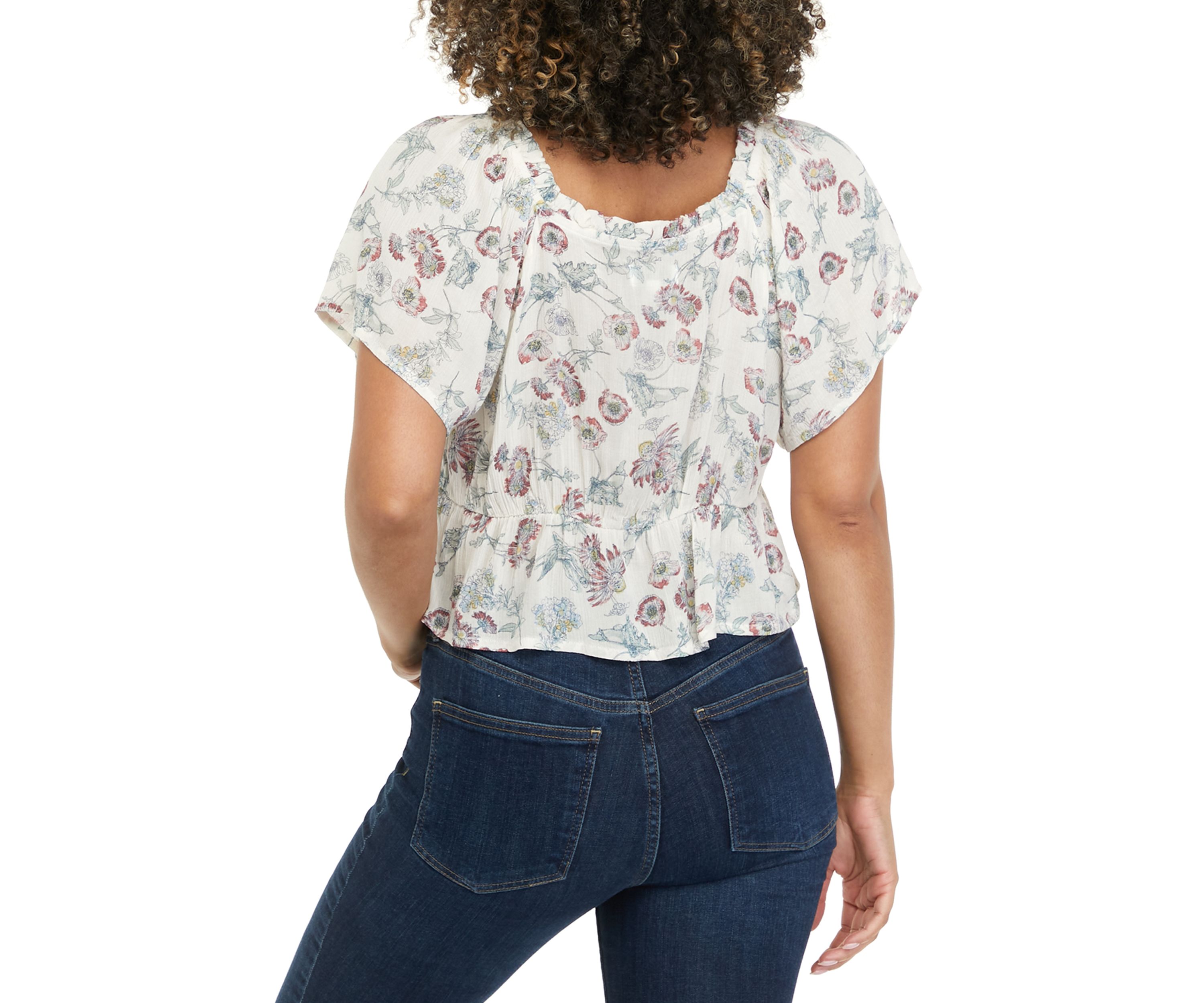 Short Sleeve Cinched Front Top