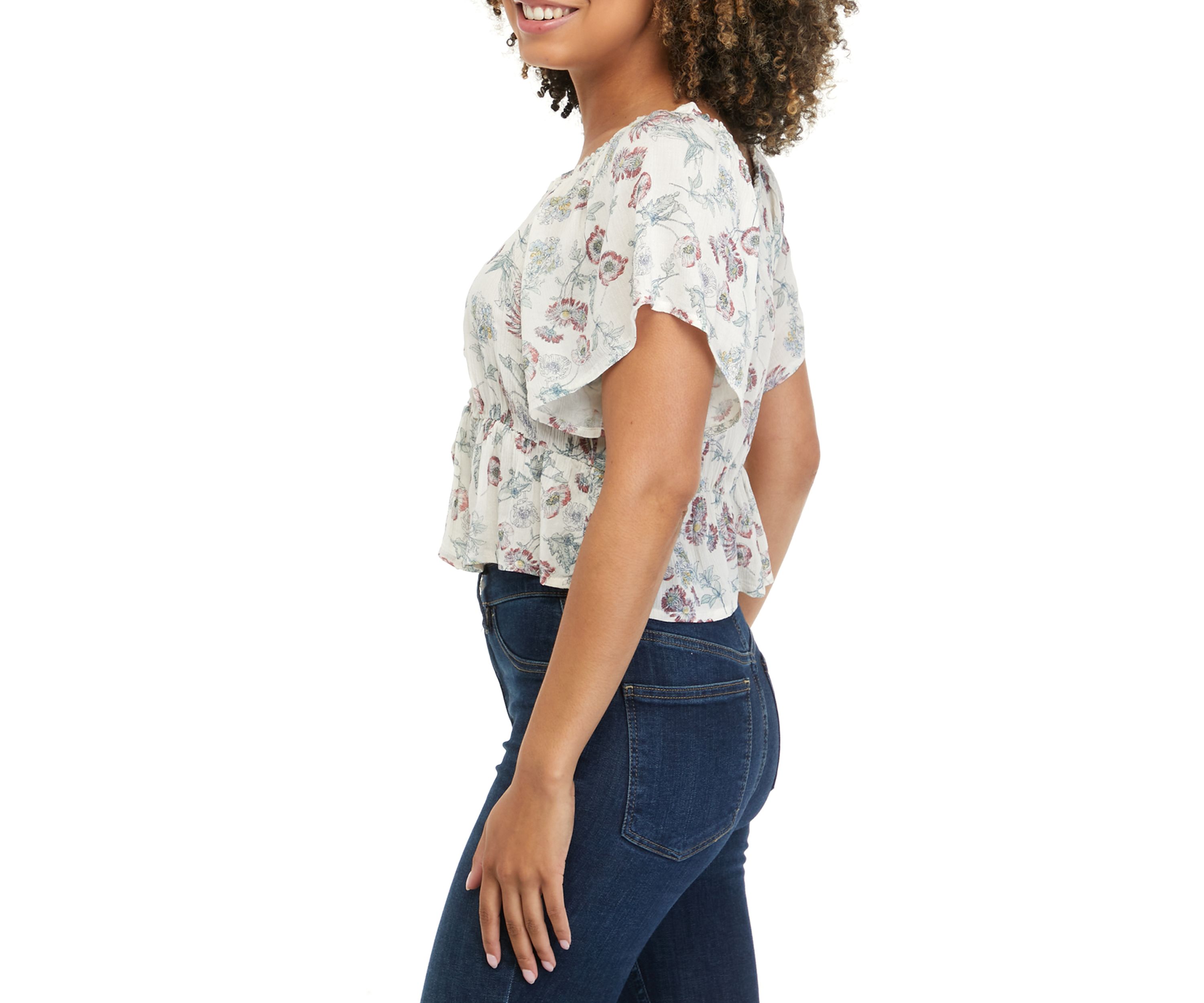 Short Sleeve Cinched Front Top